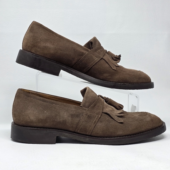Brooks Brothers Mens Made In Italy Brown Tassel Loafers Size 8.5 Pre-owned - Picture 3 of 12